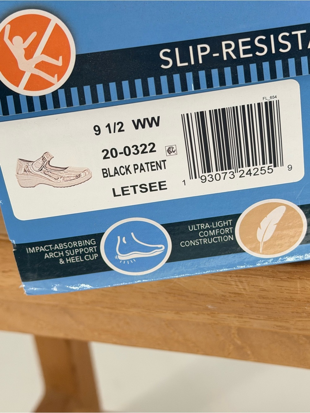 New EASY STREET WORKS BLACK PATENT LETSEE SIZE 9.5 WW - Picture 5 of 5